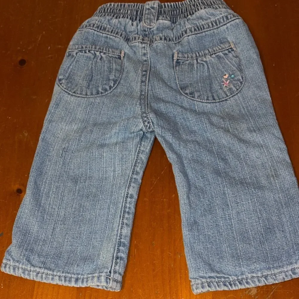 OshKosh B’gosh Blue Denim Kids Bottoms embroidered flowers